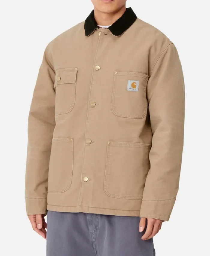 Carhartt OG Chore Winter Coat Light Brown Side View - Trendy Leather Jackets