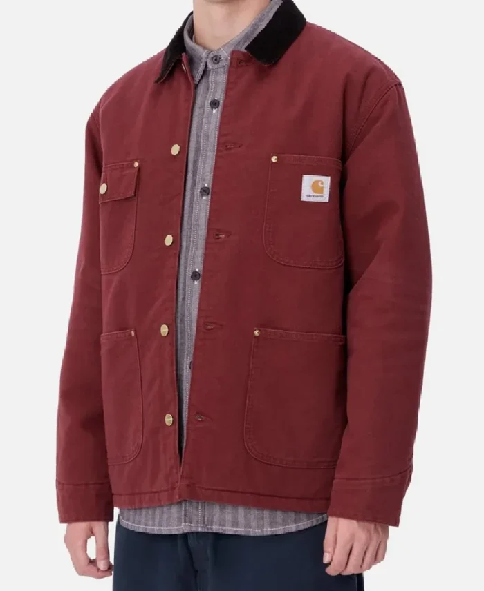 Carhartt OG Chore Winter Coat Red Front - Trendy Leather Jackets