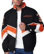 Cincinnati Bengals Captain Black Varsity Satin Jacket - Trendy Leather Jackets