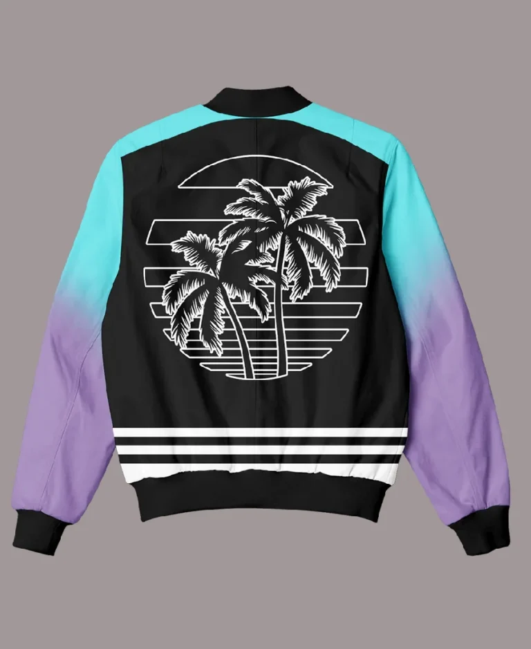 Dark Tropics Bomber Jacket Back - Trendy Leather Jackets