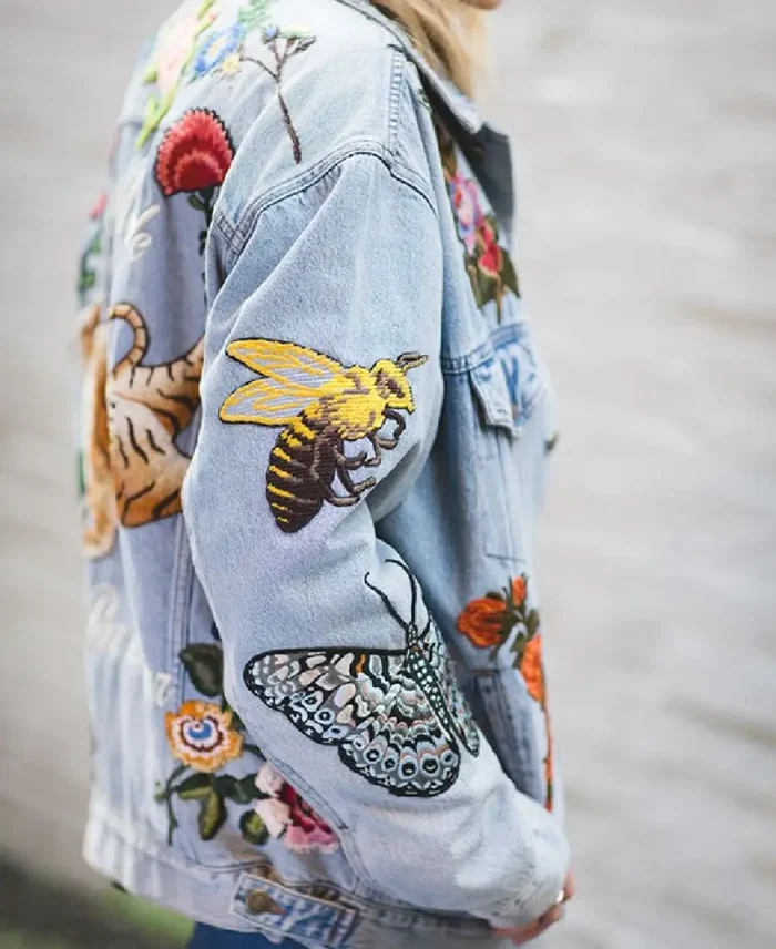 Elle Alessandro Michele Denim Jacket Side - Trendy Leather Jackets