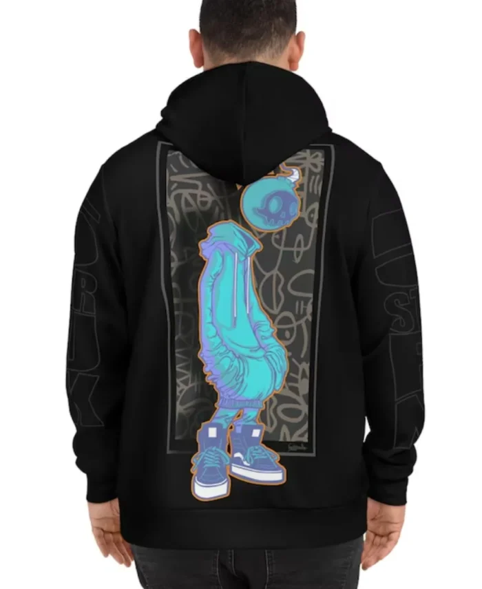 Graphic Graffiti Art Hoodie Back - Trendy Leather Jackets