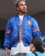 Lewis Hamilton Broncos Starter Varsity Satin Jacket - Trendy Leather Jackets