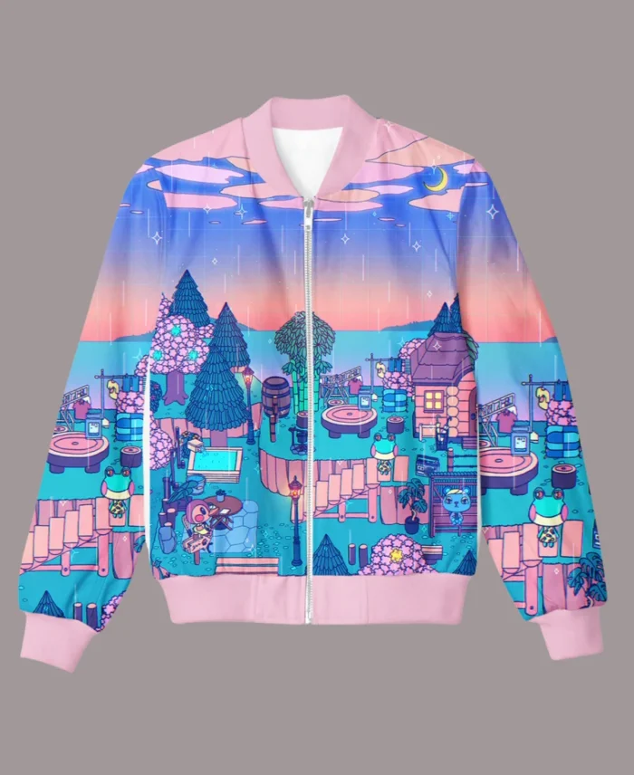 Little Kingdom Bomber Jacket Front - Trendy Leather Jackets