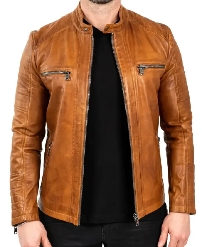 Maceoo Brown Leather Motorcycle jacket - Trendy Leather Jackets