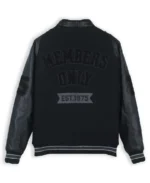 Members Only 1975 Black Varsity Jacket Back - Trendy Leather Jackets