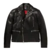 Men's Black Biker Slim Fit Leather Jacket