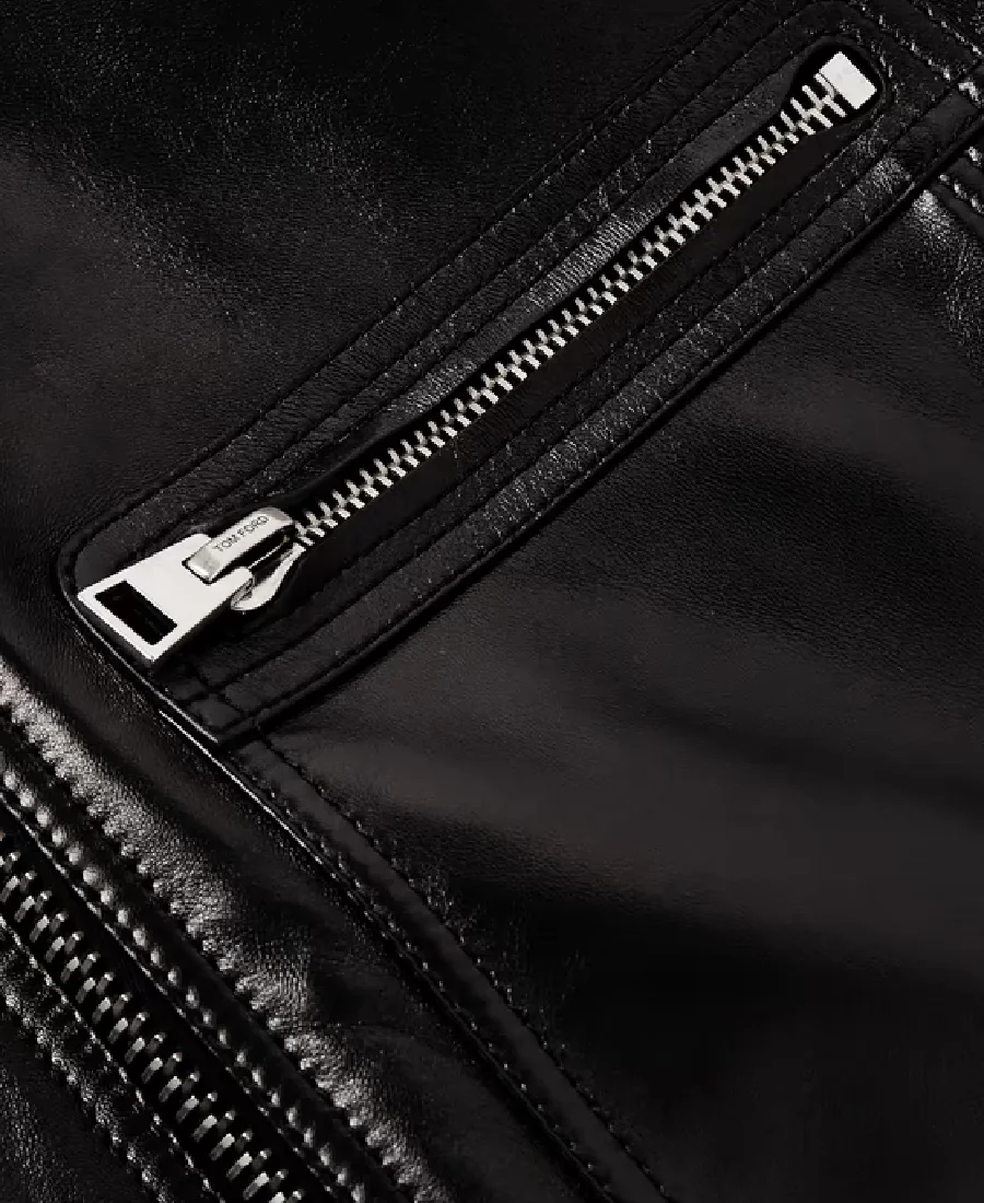 Men'S Black Faux Leather Jacket 4 Men'S Black Faux Leather Jacket Closeup - Trendy Leather Jackets