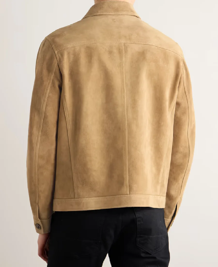 Men'S Light Brown Suede Leather Jacket 3 Men'S Light Brown Suede Leather Jacket Back - Trendy Leather Jackets