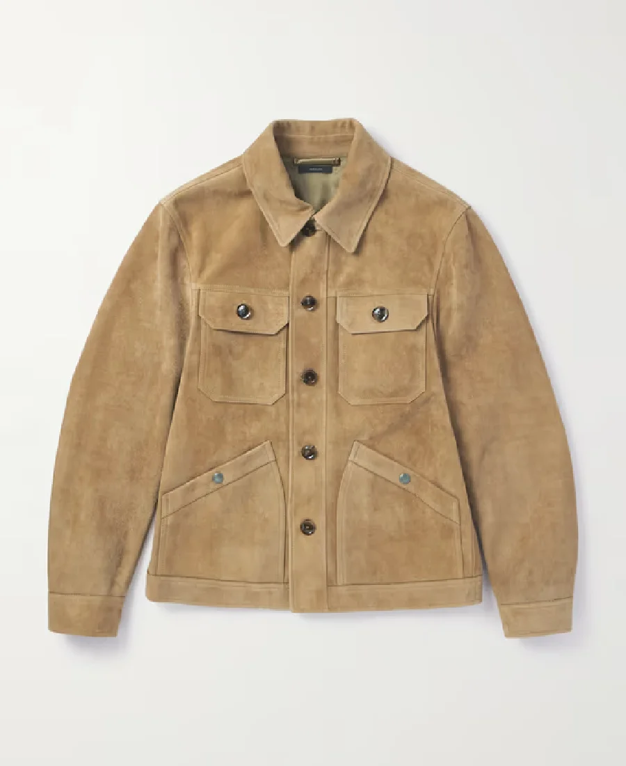 Men's Light Brown Suede Leather Jacket - Trendy Leather Jackets