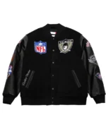 NFL Oakland Raiders Blackout Vintage Varsity Jacket - Trendy Leather Jackets