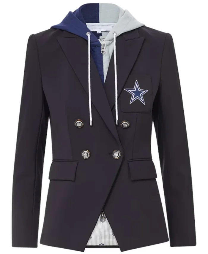 Women's Dallas Cowboys Black Blazer Views - Trendy Leather Jackets