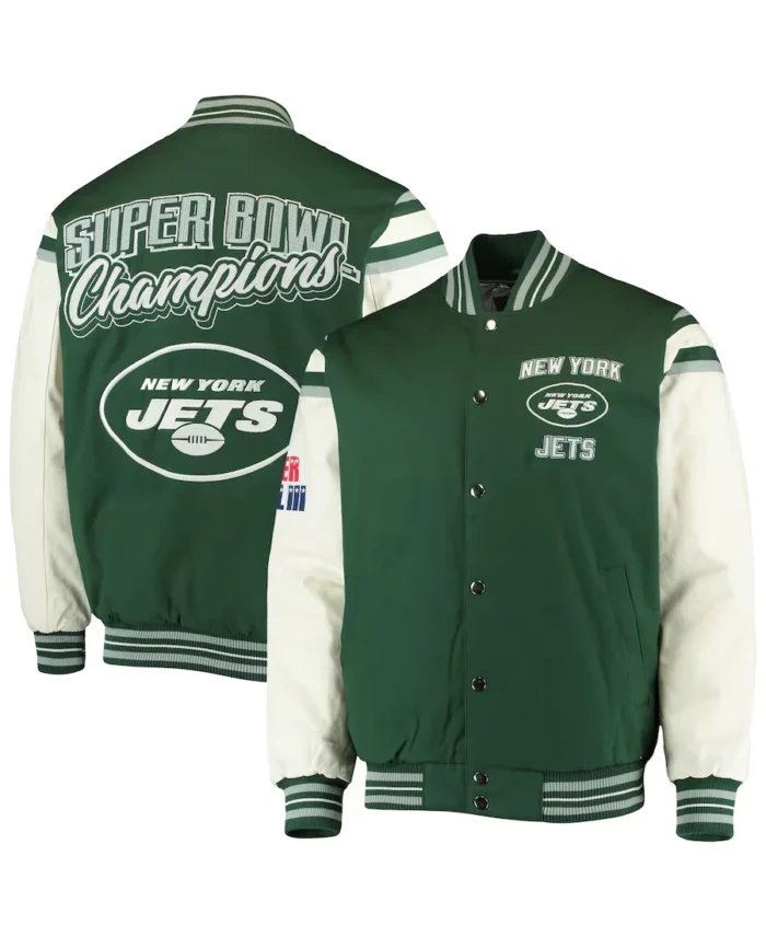 New York Jets Carl Banks Vectory Varsity Jacket - Trendy Leather Jackets