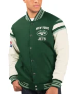 New York Jets Carl Banks Vectory Varsity Jacket Side - Trendy Leather Jackets