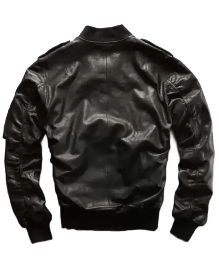 Shop The Avirex Fly Black Leather Varsity Jacket - Trendy Leather Jackets