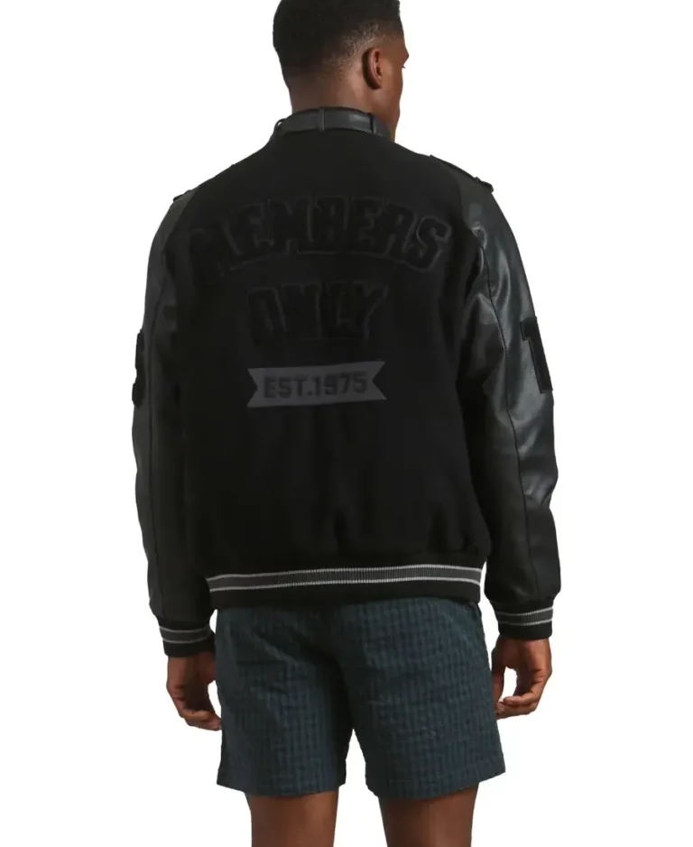 Shop The Members Only 1975 Black Varsity Jacket - Trendy Leather Jackets