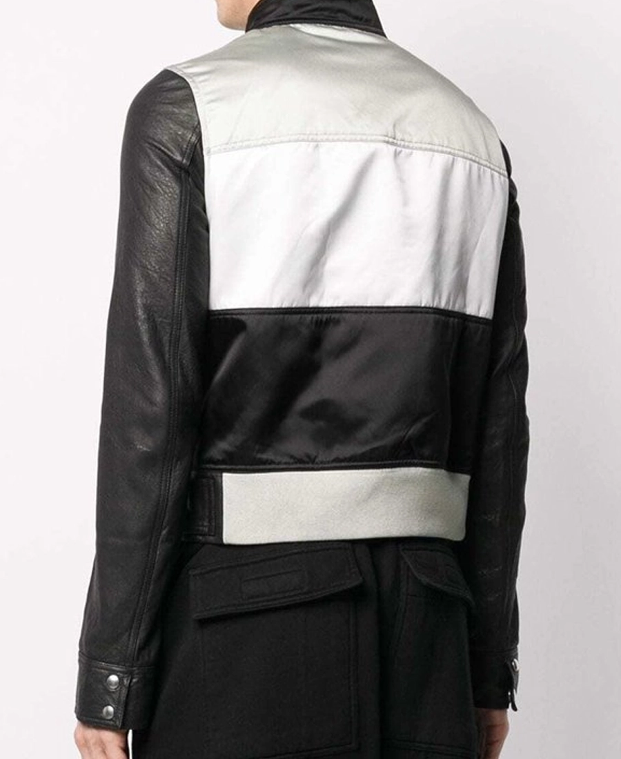 Shop The Men’s Slim Fit Biker Leather Jacket Back