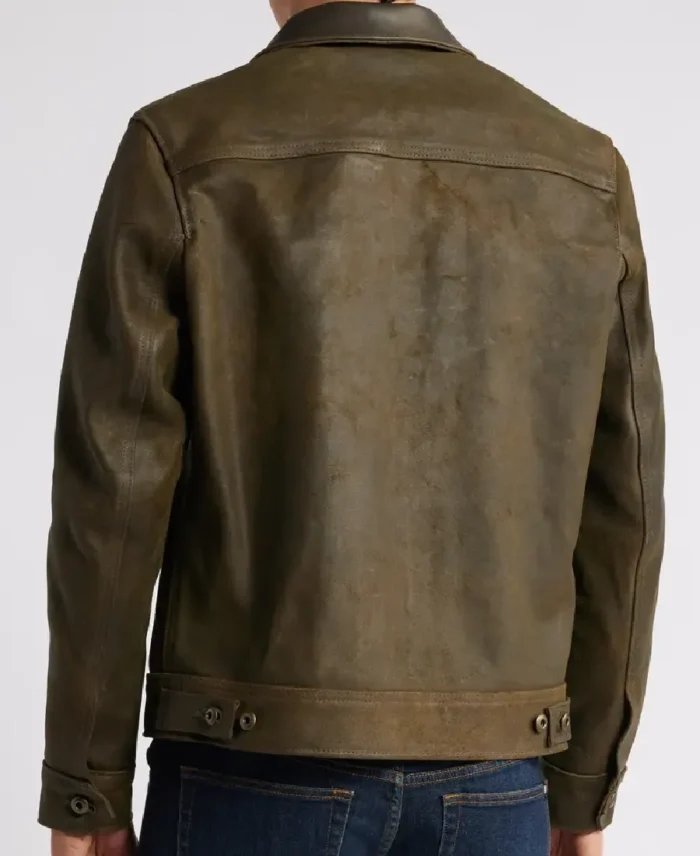 Shop The Schott NYC Olive Mens leather jacket - Trendy Leather Jackets