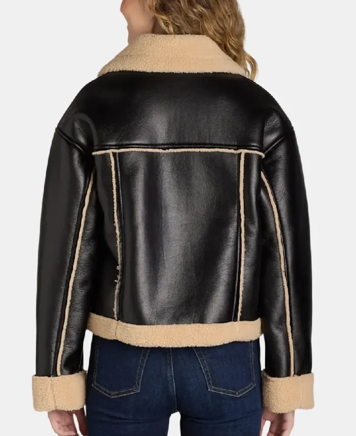 Shop The Time and Tru Bonded Faux Shearling Bomber Jacket - Trendy Leather Jackets