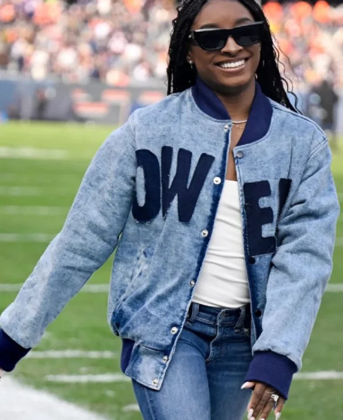 Simone Biles Owens 36 Denim Jacket Front view - Trendy Leather Jackets