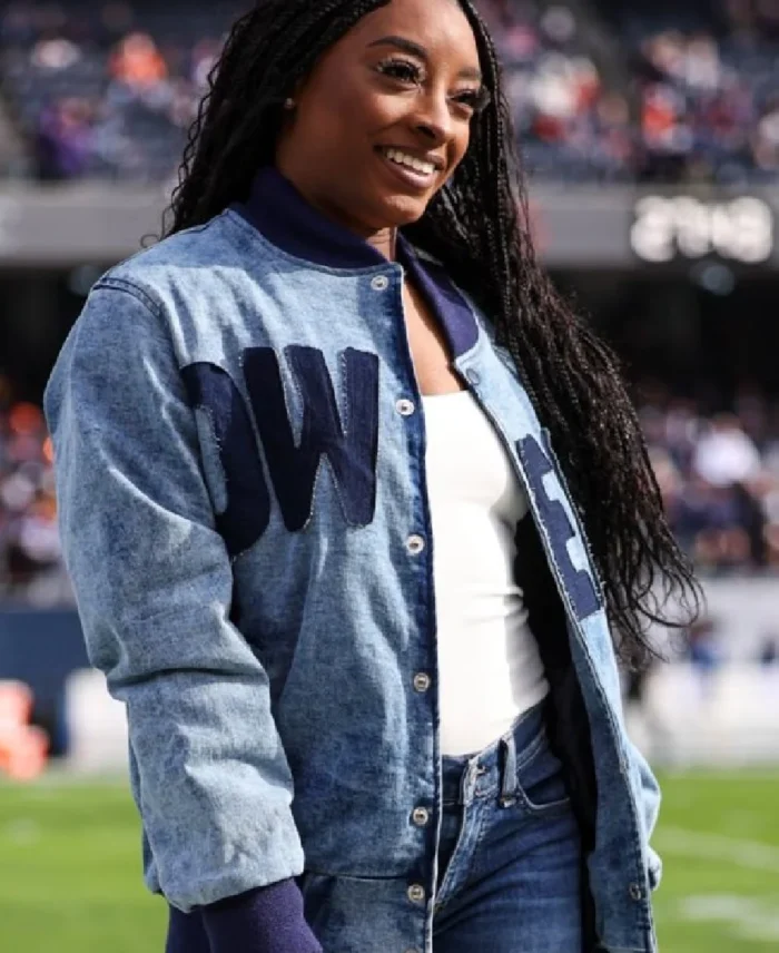 Simone Biles Owens 36 Denim Jacket Side view - Trendy Leather Jackets