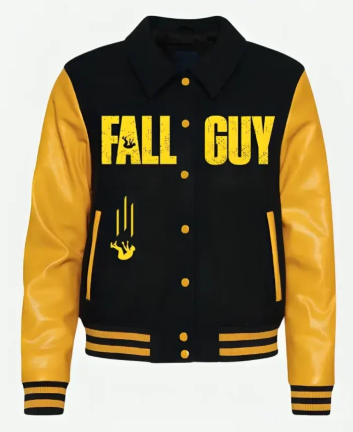 The Fall Guy Ryan Gosling Varsity Jacket Front View Image - Trendy Leather Jackets