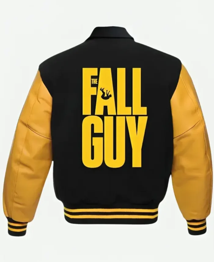 The Fall Guy Ryan Gosling Varsity Jacket Back View - Trendy Leather Jackets