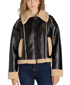 Time and Tru Bonded Faux Shearling Bomber Jacket