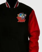 Tom And Jerry Varsity Jacket Closeup - Trendy Leather Jackets