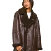 Women Bonded Faux Leather Aviator Jacket