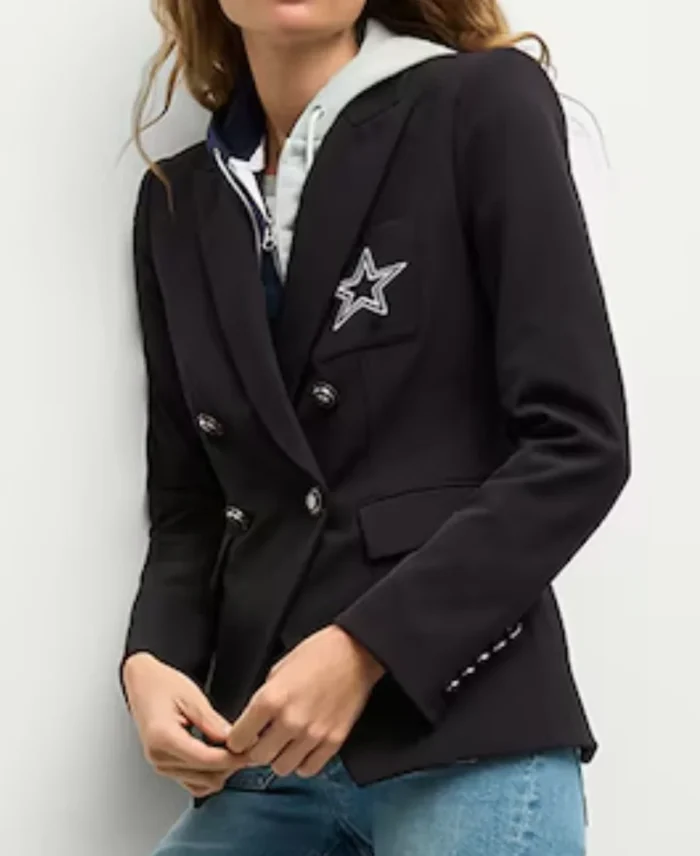 Women's Dallas Cowboys Black Blazer Side - Trendy Leather Jackets