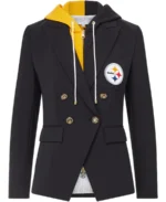 Women's Pittsburgh Steelers Black Blazer - Trendy Leather Jackets