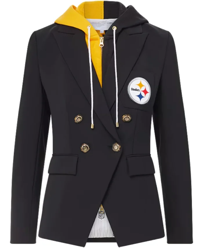 Women's Pittsburgh Steelers Black Blazer - Trendy Leather Jackets