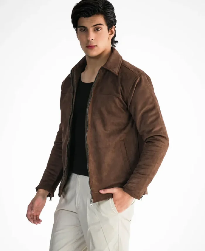 Avant Garde Suede Leather Brown Jacket Side - Trendy Leather Jackets