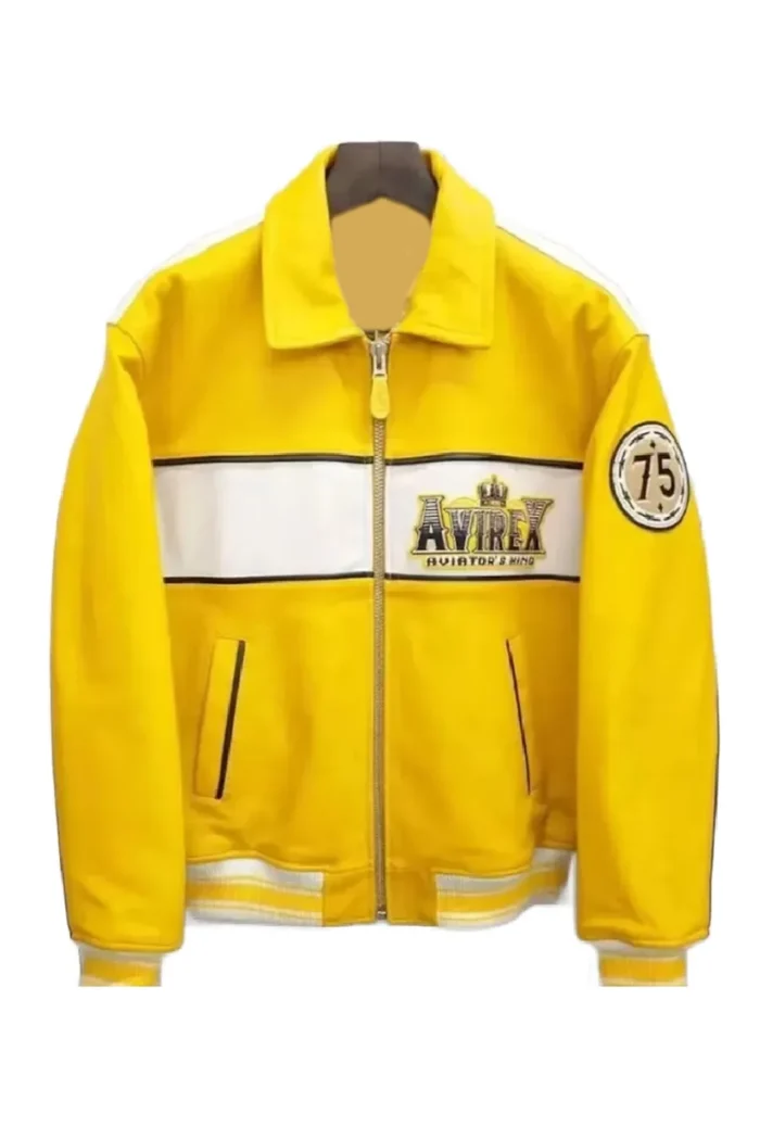 Aviator King 75 Yellow Flight Bomber Jacket - Trendy Leather Jacket