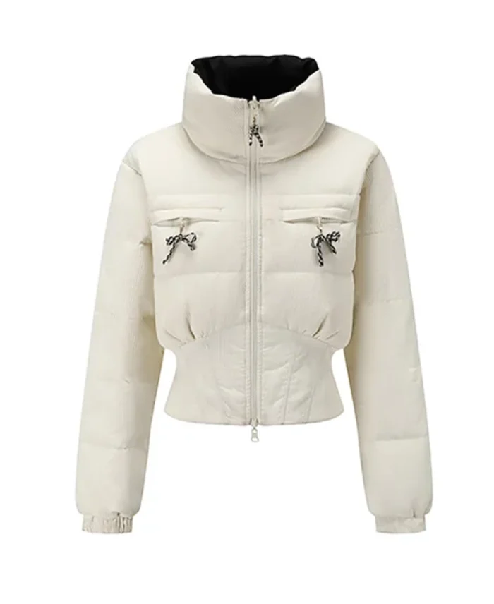 Blackberry Donazi Reversible Down Jacket White - Trendy Leather Jacket