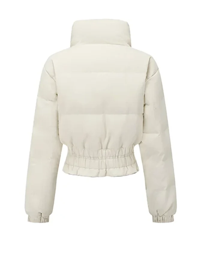 Blackberry Donazi Reversible Down Jacket White View - Trendy Leather Jacket