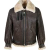 Classic Brown Sheepskin B3 Bomber Shearling Jacket