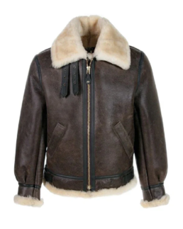Classic Brown Sheepskin B3 Bomber Shearling Jacket