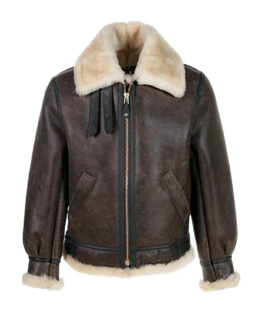 Classic Brown Sheepskin B3 Bomber Shearling Jacket
