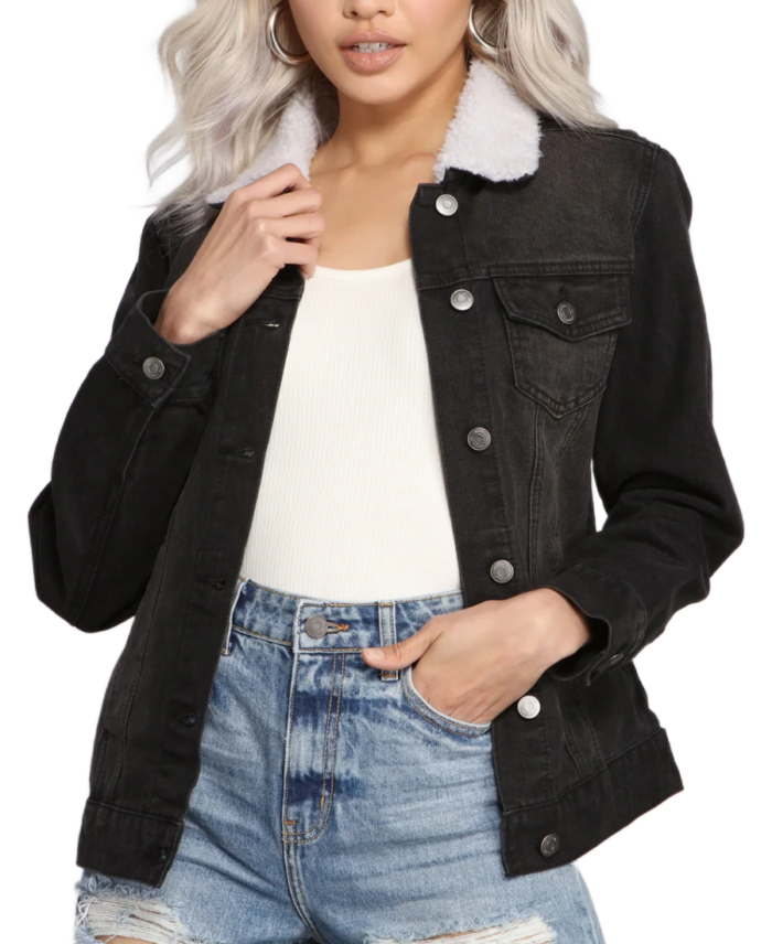 Cozy And Casual Sherpa Denim Jacket