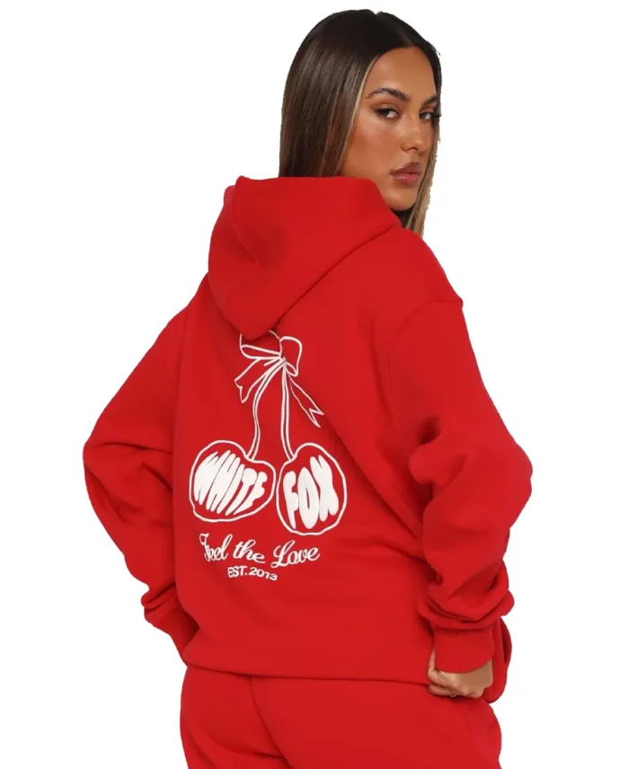 Feel The Love Oversized Red Hoodie Back - Trendy Leather Jackets