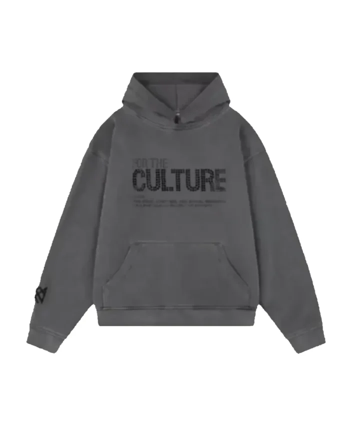 For The Culture Crystal Grey Hoodie .- Trendy Leather Jackets