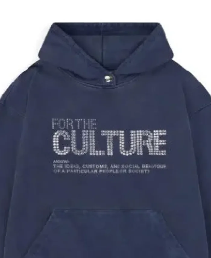 For The Culture Crystal Hoodie Closeup - Trendy Leather Jackets