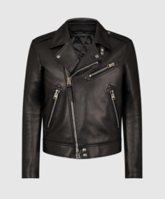 Grain Asymmetric Contrast Biker Leather Jacket - Trendy Leather Jackets