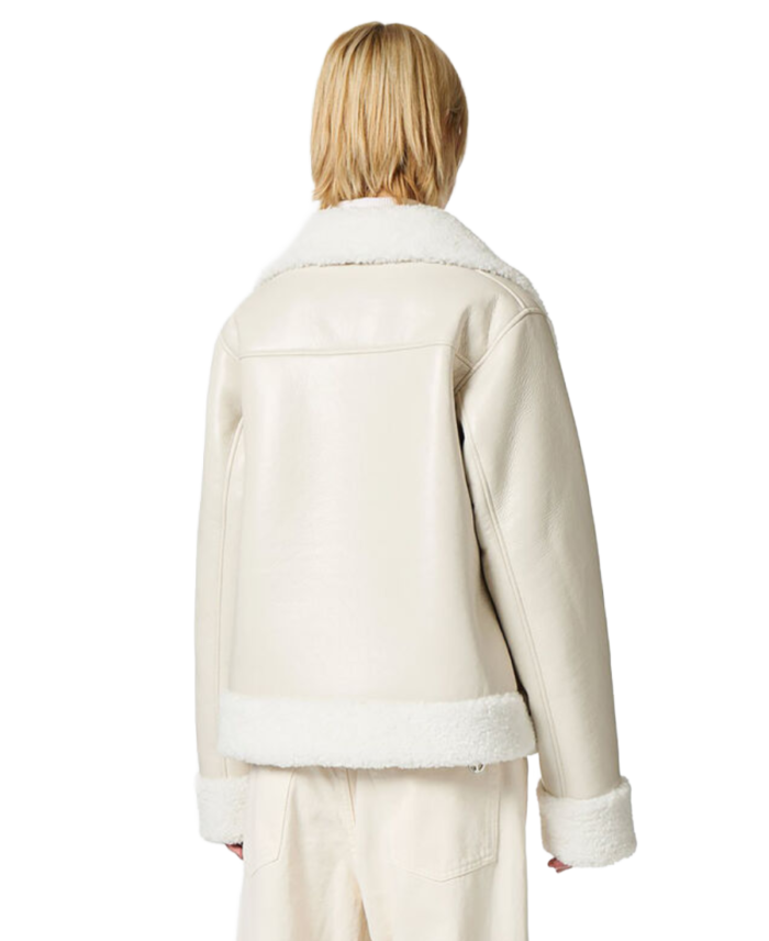 Iceberg Nappa Eco Shearling Leather Jacket Back