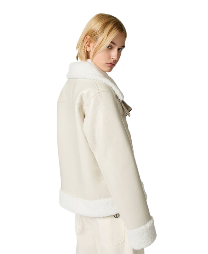 Iceberg Nappa Eco Shearling Leather Jacket Side