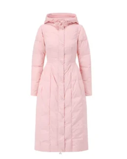 Lace Made Little Mochi Down Coat Front Pink - Trendy Leather Jacket