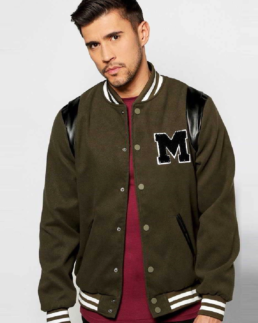 Men's Chest Badge Varsity Jacket