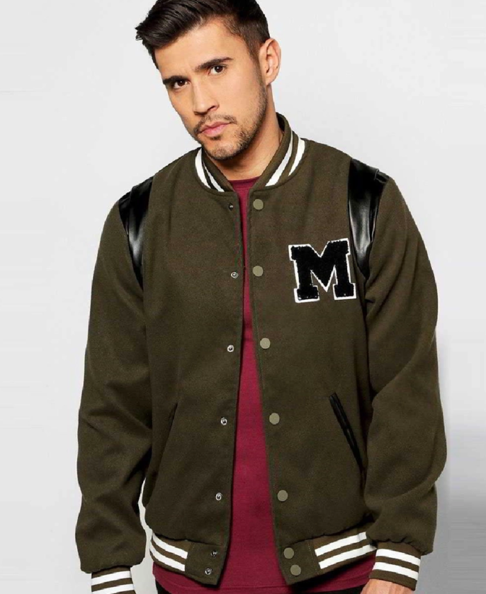 Men's Chest Badge Varsity Jacket